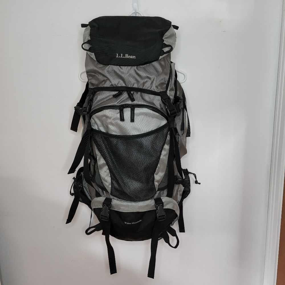 LL Bean hiking backpack White Mountain black and gray